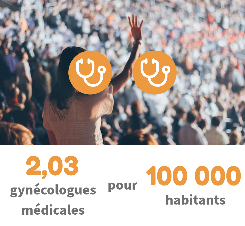 2,03 gynécologues médicales pour 100 000 habitants